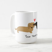 Dackel Kuss mit Herz Dackel Hunde in Liebe Kaffeetasse (Vorderseite Links)