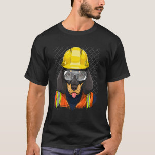 Dackel-Laboratorium für Bauarbeiter Weiner Pet D T-Shirt