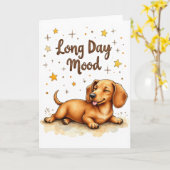 Dackel "Langfristige Stimmung" Witzige Begrüßung Karte (Gelbe Blume)