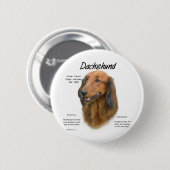 Dackel (Langhaar) Geschichtsdesign Button (Vorne & Hinten)