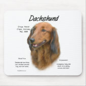 Dackel (Langhaar) Geschichtsdesign Mousepad (Vorne)