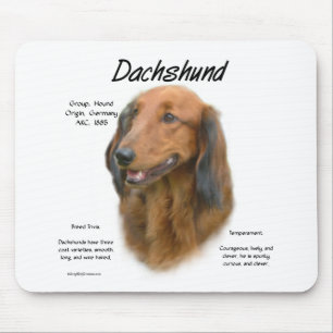 Dackel (Langhaar) Geschichtsdesign Mousepad