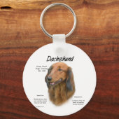 Dackel (Langhaar) Geschichtsdesign Schlüsselanhänger (Rückseite)