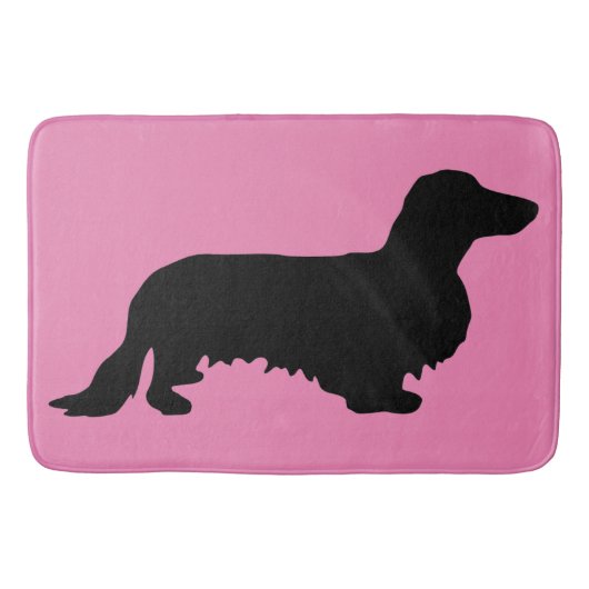 Dackel Langhaar - Silhouette 1 Badematte (Vorderseite)