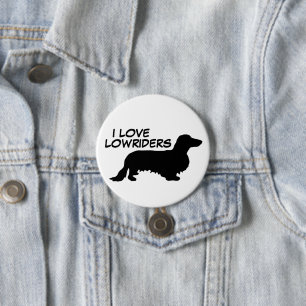 Dackel Langhaar - Silhouette 1 Button