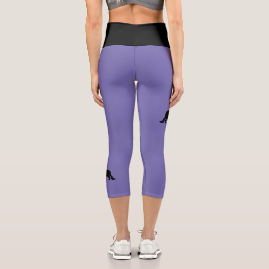 Dackel Langhaar - Silhouette 1 Capri Leggings (Rückseite)