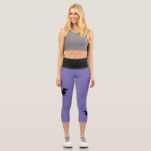 Dackel Langhaar - Silhouette 1 Capri Leggings (Vorderseite)