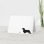 Dackel Langhaar - Silhouette 1 Dankeskarte (Rückseite)