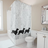 Dackel Langhaar - Silhouette 1 Duschvorhang (Beispiel)