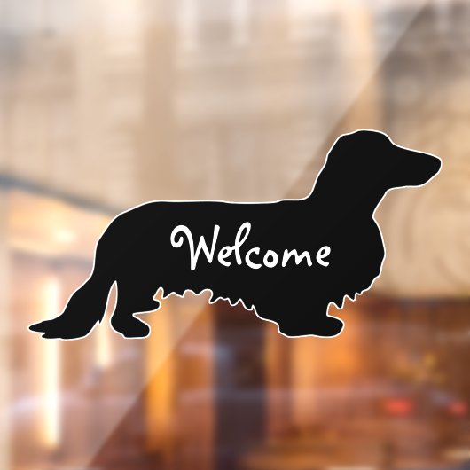 Dackel Langhaar - Silhouette 1 Fensteraufkleber (Blatt 2)