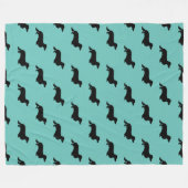 Dackel Langhaar - Silhouette 1 Fleecedecke (Vorderseite (Horizontal))