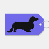 Dackel Langhaar - Silhouette 1 Geschenkanhänger (Vorderseite (Horizontal))