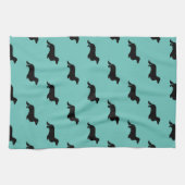 Dackel Langhaar - Silhouette 1 Geschirrtuch (Horizontal)