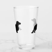 Dackel Langhaar - Silhouette 1 Glas (Rechts)