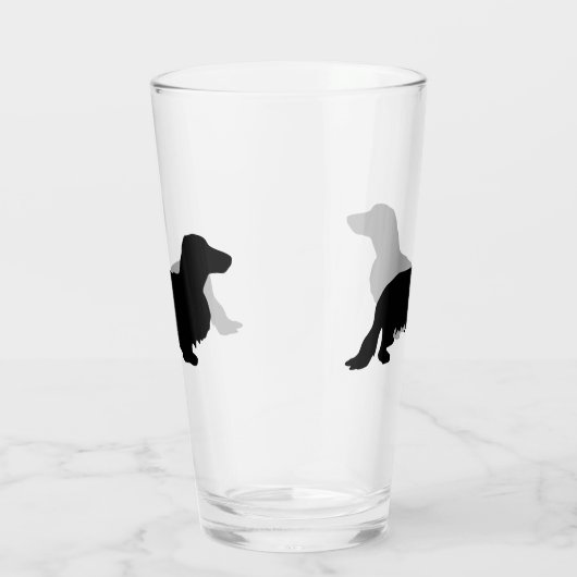 Dackel Langhaar - Silhouette 1 Glas (Rechts)