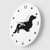 Dackel Langhaar - Silhouette 1 Große Wanduhr (Winkel)