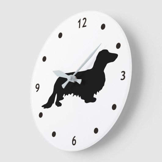 Dackel Langhaar - Silhouette 1 Große Wanduhr (Winkel)