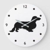 Dackel Langhaar - Silhouette 1 Große Wanduhr (Vorderseite)