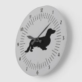 Dackel Langhaar - Silhouette 1 Große Wanduhr (Winkel)