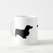 Dackel Langhaar - Silhouette 1 Kaffeetasse (Vorderseite Links)