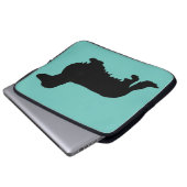Dackel Langhaar - Silhouette 1 Laptopschutzhülle (Vorne Knopf)