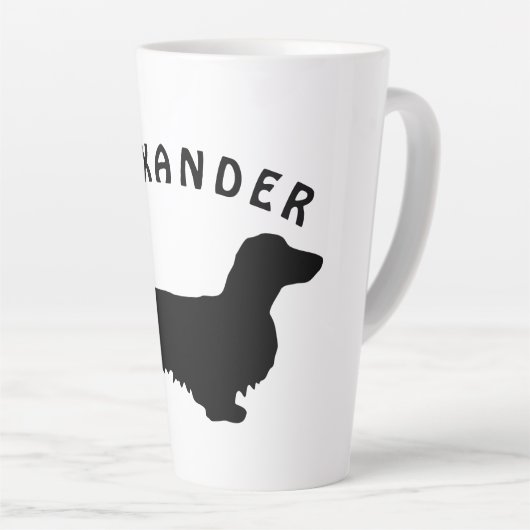 Dackel Langhaar - Silhouette 1 Milchtasse (Rechte Ecke)