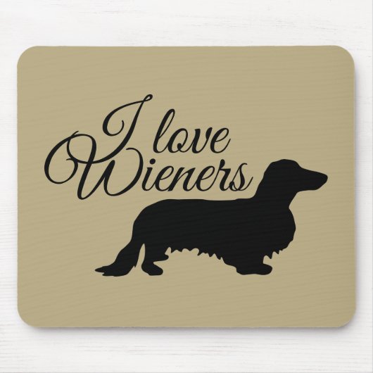 Dackel Langhaar - Silhouette 1 Mousepad (Vorne)