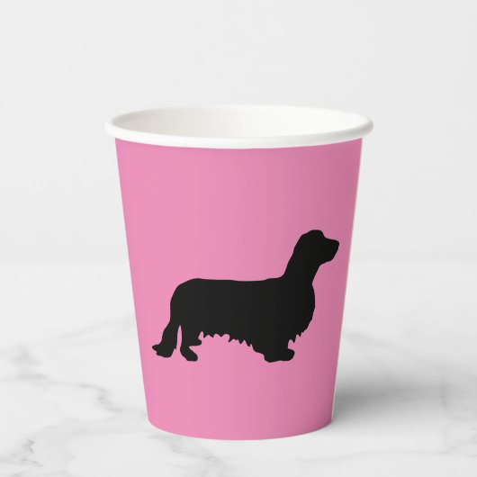 Dackel Langhaar - Silhouette 1 Pappbecher (Rückseite)