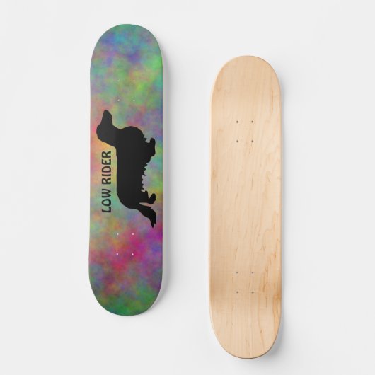 Dackel Langhaar - Silhouette 1 Skateboard (Vorderseite)
