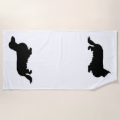 Dackel Langhaar - Silhouette 1 Strandtuch (Vorderseite)