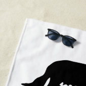 Dackel Langhaar - Silhouette 1 Strandtuch (Beispiel)