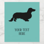 Dackel Langhaar - Silhouette 1 Weinetikett (Einzelnes Label)