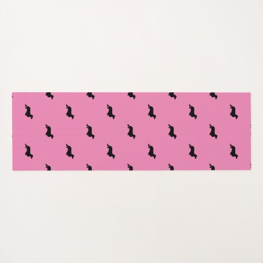 Dackel Langhaar - Silhouette 1 Yogamatte (Rückseite (Horizontal))