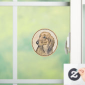 Dackel (langhaarig) Gemälde Originalkunst Fensteraufkleber (Zuhause)