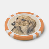 Dackel (langhaarig) Gemälde Originalkunst Pokerchips (Einzeln)