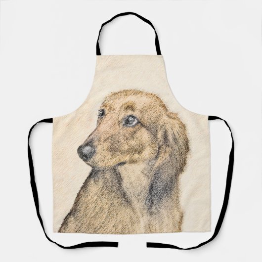 Dackel (langhaarig) Gemälde Originalkunst Schürze (Vorderseite)