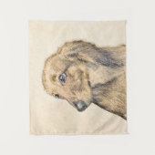 Dackel (langhaarig) Gemälde Originalkunst Wandteppich (Vorderseite)