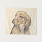 Dackel (langhaarig) Gemälde Originalkunst Wandteppich (Vorderseite (Horizontal))