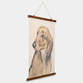 Dackel (langhaarig) Gemälde Originalkunst Wandteppich Mit Holzrahmen (Gewinkelt)