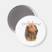 Dackel (langhaarig) Mama 2 Magnet (Vorderseite/Rückseite)