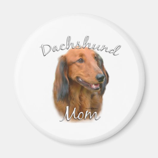 Dackel (langhaarig) Mama 2 Magnet (Vorne)