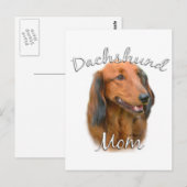 Dackel (langhaarig) Mama 2 Postkarte (Vorne/Hinten)