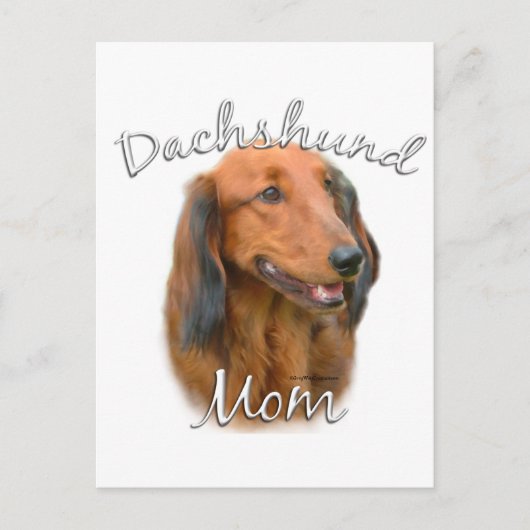 Dackel (langhaarig) Mama 2 Postkarte (Vorderseite)