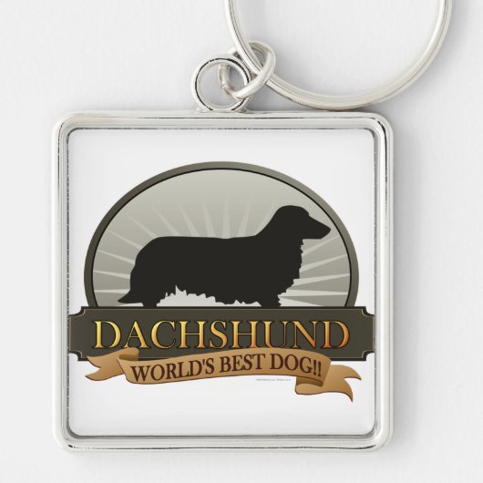 Dackel [langhaarig] schlüsselanhänger (Vorne)