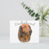 Dackel (langhaarig) Vater 2 Postkarte (Stehend Vorderseite)