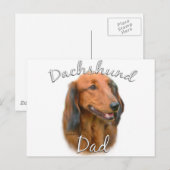 Dackel (langhaarig) Vater 2 Postkarte (Vorne/Hinten)