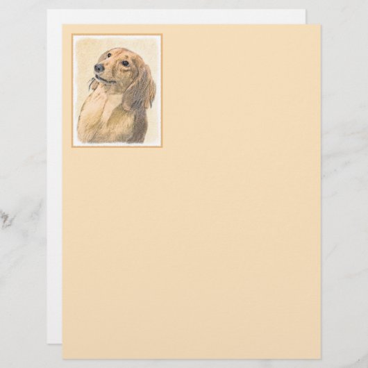 Dackel (langhaarige Malerei) - Originale Hundekuns (Vorne/Hinten)