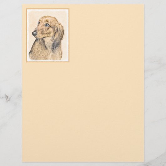 Dackel (langhaarige Malerei) - Originale Hundekuns (Vorderseite)