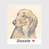 Dackel (langhaarige Malerei) - Originale Hundekuns Aufkleber (Blatt)