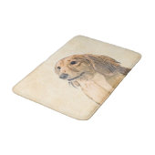 Dackel (langhaarige Malerei) - Originale Hundekuns Badematte (Schrägansicht)